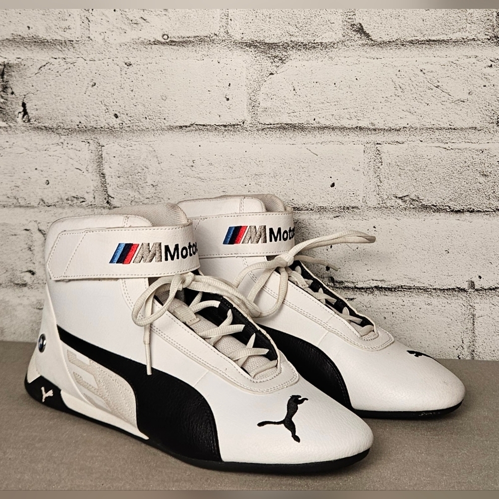 Puma BMW Motorsport Future Cat Mid Driving Shoes Mens 10.5 White - Picture 2 of 11